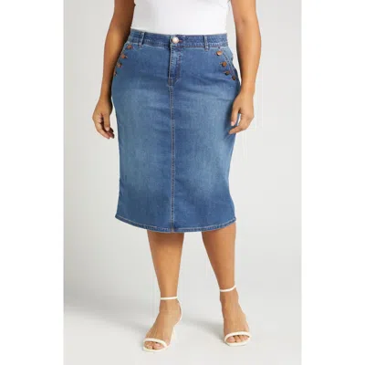 Wit & Wisdom 'ab'solution High Waist Denim Skirt In Blue