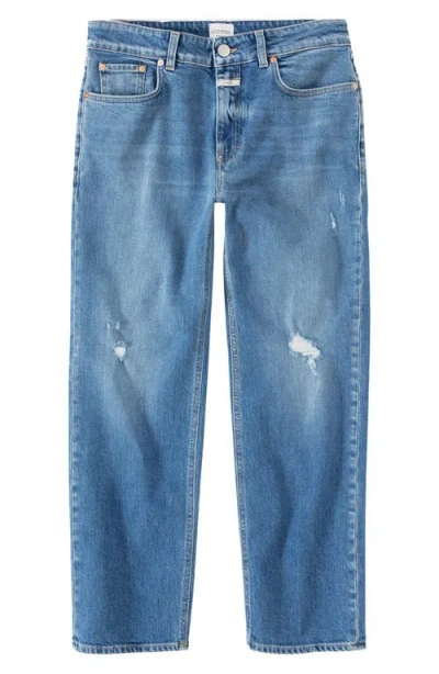 Closed Milo High Waist Ankle Slim Organic Cotton Jeans In Mid Blue