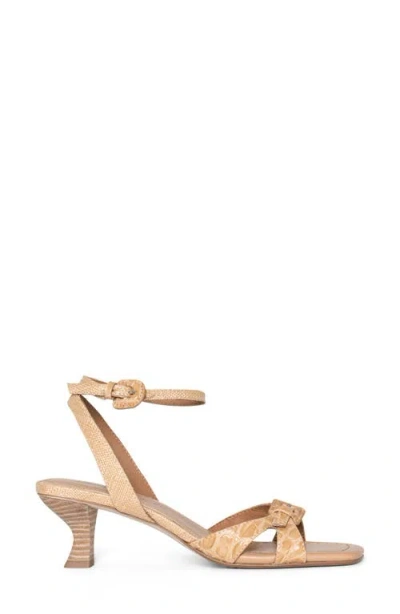 Donald Pliner Women's Croc Embossed Kitten Heel Sandals In Camel
