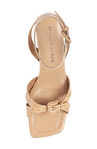 Donald Pliner Women's Croc Embossed Kitten Heel Sandals In Camel