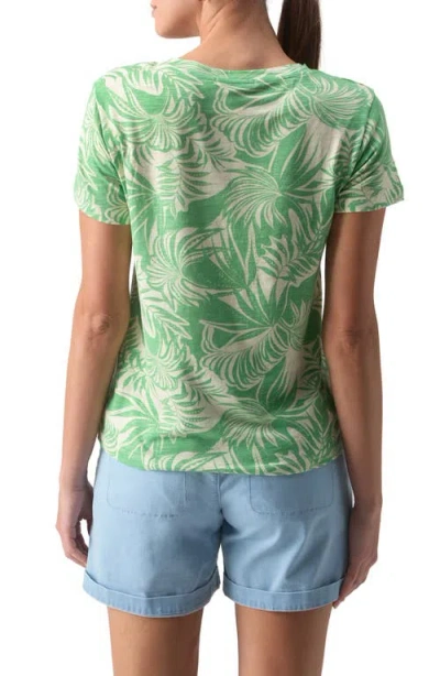 Sanctuary The Perfect Geo Print Cotton Blend Knit Top In Cool Palm