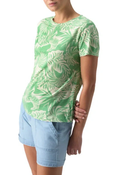 Sanctuary The Perfect Geo Print Cotton Blend Knit Top In Cool Palm