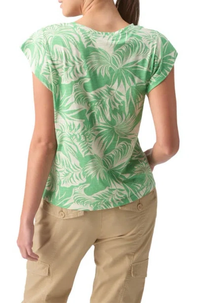 Sanctuary West Side Foliage Print Slub Jersey T-shirt In Cool Palm