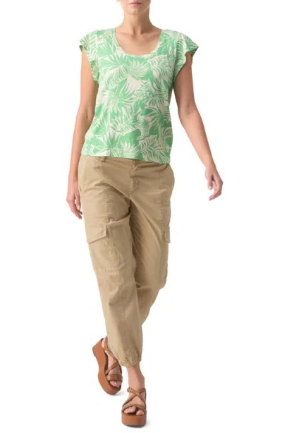 Sanctuary West Side Foliage Print Slub Jersey T-shirt In Cool Palm