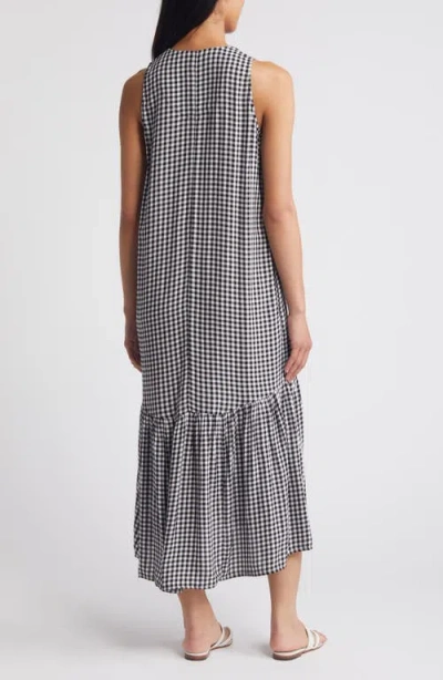 Nic + Zoe Gingham Sleeveless Dress In Black Multi