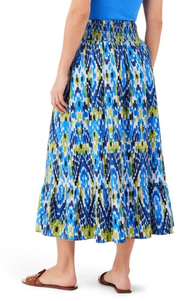 Nic + Zoe Nic+zoe Diamond Dash Tiered Maxi Skirt In Blue Multi