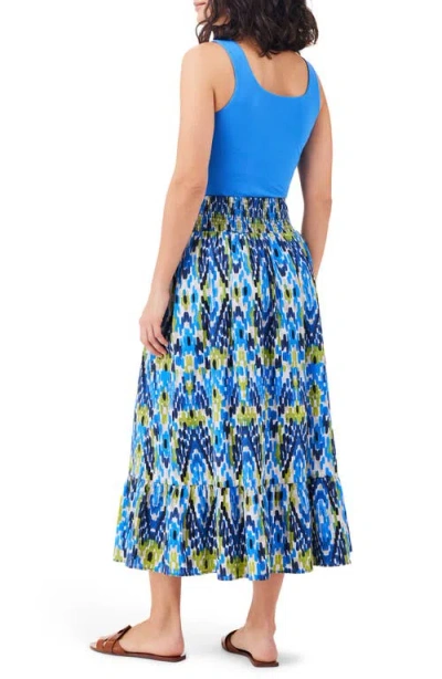 Nic + Zoe Nic+zoe Diamond Dash Tiered Maxi Skirt In Blue Multi