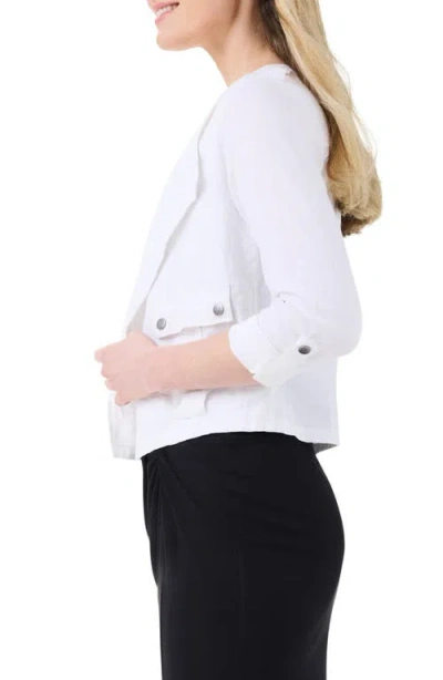 Nic + Zoe Rumba Linen Blend Moto Jacket In Paper White