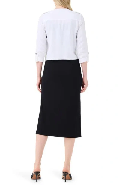 Nic + Zoe Rumba Linen Blend Moto Jacket In Paper White