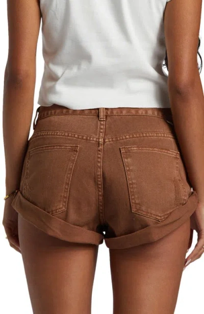 Billabong Get Low Ripped Rolled Cuff Denim Shorts In Toasted Coconut