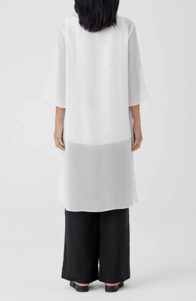 Eileen Fisher Open Front Silk Chiffon Jacket In Ivory