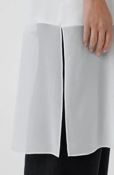 Eileen Fisher Open Front Silk Chiffon Jacket In Ivory