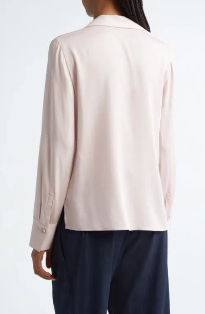 Vince Silk Blend Polo Shirt In Rose Pearl