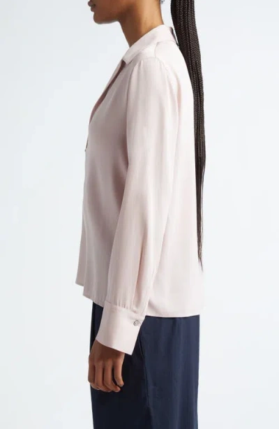 Vince Silk Blend Polo Shirt In Rose Pearl