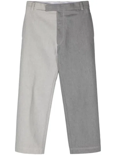 Thom Browne Tailored Trousers With Two-tone Legs In Grey