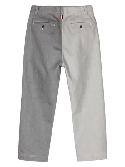 Thom Browne Tailored Trousers With Two-tone Legs In Grey