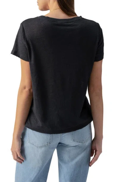 Sanctuary Timeless Satin Short Sleeve Tee In Black In Black