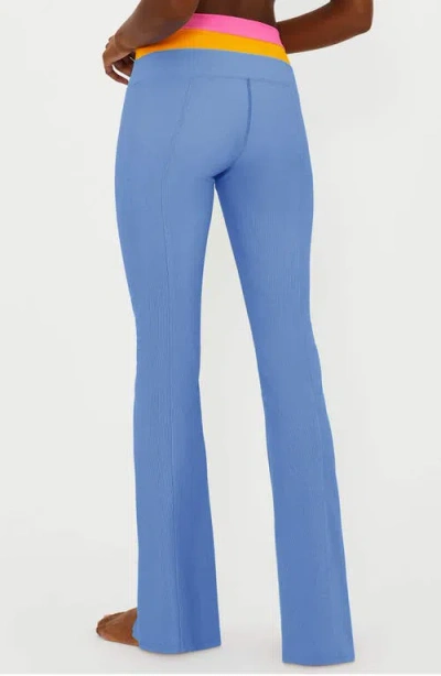 Beach Riot Amalfi Split Cuff Rib Flare Pants In Daydreamer Colorblock