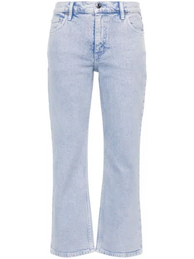 Tory Burch Cropped Kick Flared Jeans In Blue