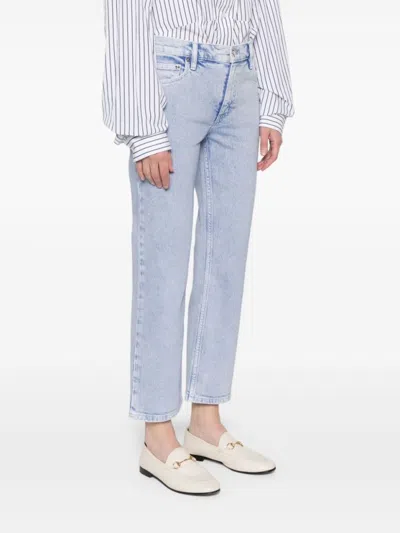 Tory Burch Cropped Kick Flared Jeans In Blue