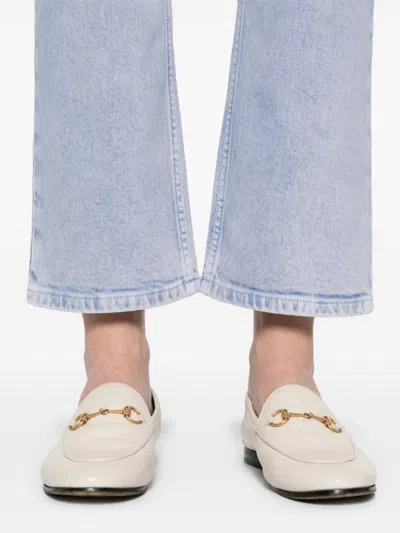 Tory Burch Cropped Kick Flared Jeans In Blue
