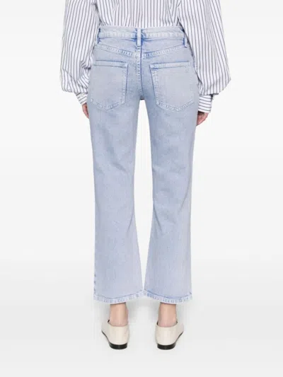 Tory Burch Cropped Kick Flared Jeans In Blue