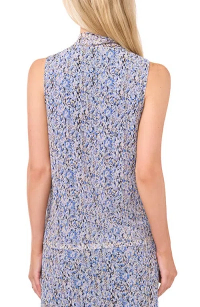 Halogen ® Ditsy Cowl Neck Sleeveless Mesh Top In Delft White