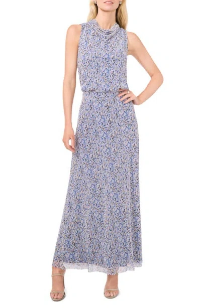 Halogen ® Ditsy Cowl Neck Sleeveless Mesh Top In Delft White