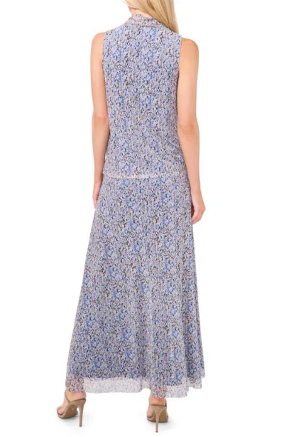 Halogen ® Ditsy Cowl Neck Sleeveless Mesh Top In Delft White