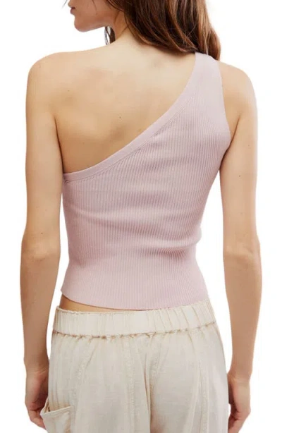 Free People Good Taste One-shoulder Rib Crop Top In Peach Whip