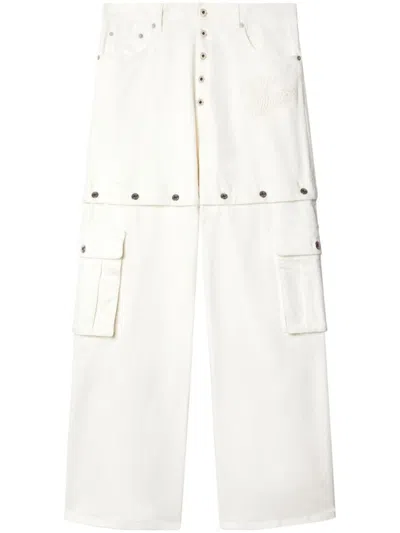 Off-white Convertible Logo-embroidered Cargo Jeans In White