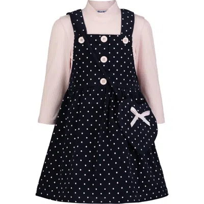 Blueberi Boulevard Toddler & Little Girls Floral Print Jumper & Crossbody Set In Navy