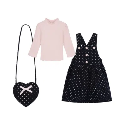 Blueberi Boulevard Toddler & Little Girls Floral Print Jumper & Crossbody Set In Navy