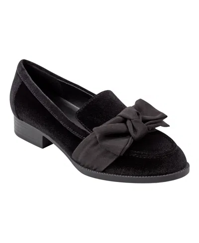 Bandolino Bow Loafer In Black Velvet