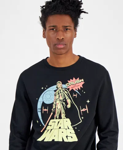 Hybrid Men's Star Wars Darth Vader Regular-fit Printed Fleece Hoodie In Black