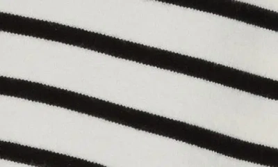 Ellen Tracy Colorblock Stripe Sweater In Black/marshmallow Stripe