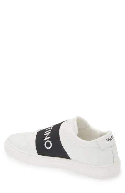 Valentino By Mario Valentino Zeus Slip-on Sneaker In White Black