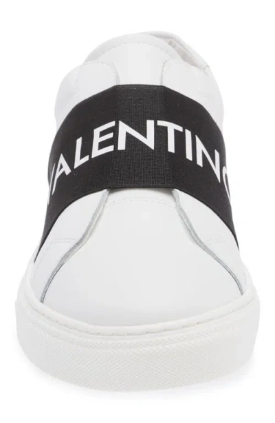 Valentino By Mario Valentino Zeus Slip-on Sneaker In White Black