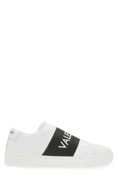 Valentino By Mario Valentino Zeus Slip-on Sneaker In White Black