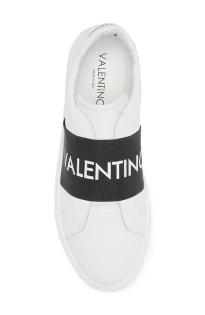 Valentino By Mario Valentino Zeus Slip-on Sneaker In White Black