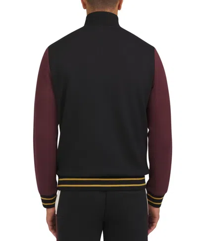 Ben Sherman Overhead Colorblock Quarter Zip In Black