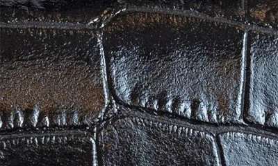 Persaman New York Croc Embossed Leather Satchel In Black