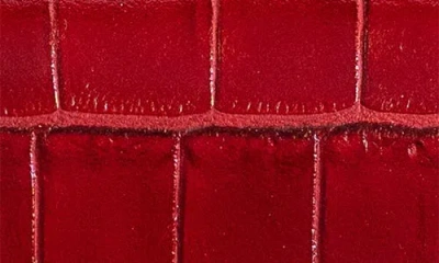 Persaman New York Croc Embossed Leather Satchel In Red