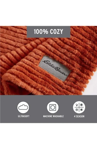 Eddie Bauer Rib Knit Throw Blanket In Dark Orange