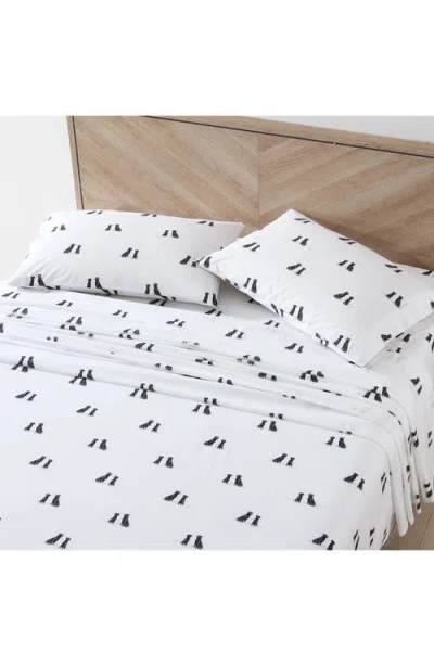 Eddie Bauer Labrador Fields 200 Thread Count 100% Cotton Percale Sheet Set In White