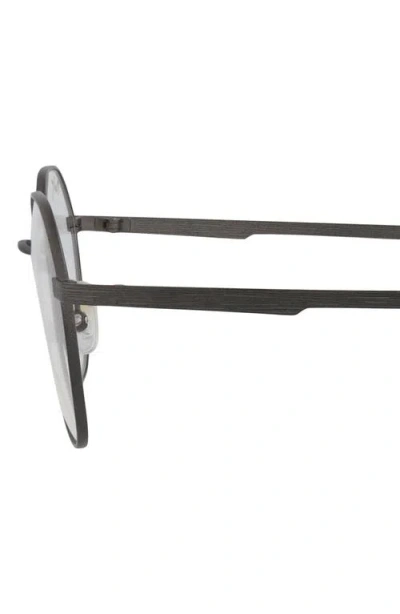 Maui Jim Round-frame Stainless Steel Optical Frames In Gunmetal Transparent