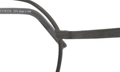 Maui Jim Round-frame Stainless Steel Optical Frames In Gunmetal Transparent