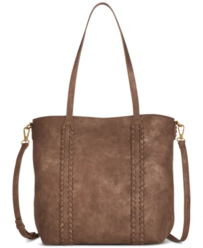 Style & Co Whip-stitch Medium Tote Bag, Created For Macy's In Mtl Chocol