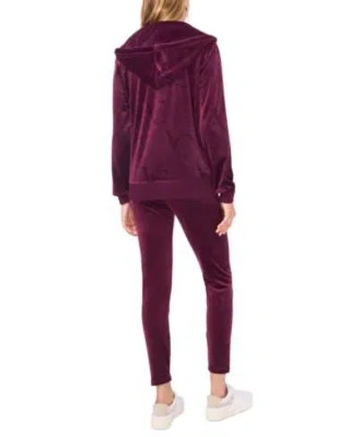 Vince Camuto Womens Velour Zip Hoodie Straight Leg Pants In Rich Black