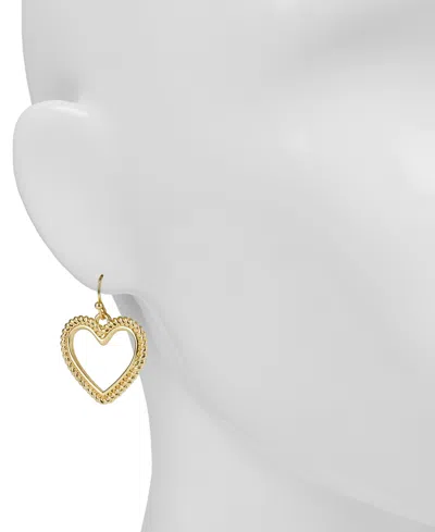 Patricia Nash Gold-tone Open Heart Drop Earrings In Matte Gold
